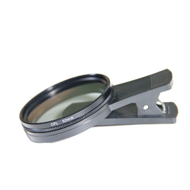 SENBIDA 52mm Mobile Phone CPL Polarizer Lens Filter Glass Material Aluminum Alloy Frame Reducing Reflections Photography Live
