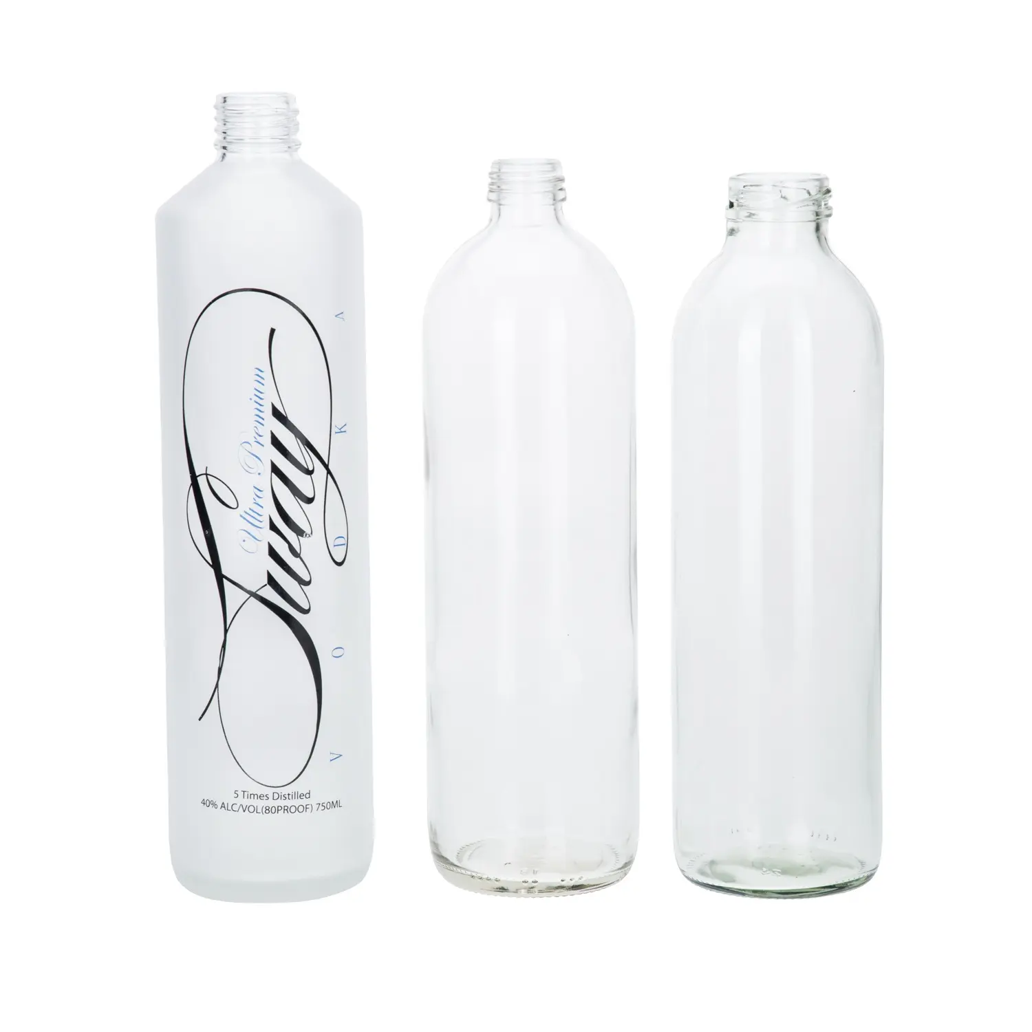 Hot Sale Eco friendly 750ml Water Drinking Reusable Clear Glass Bottle Silkscreen Printing Decal Printing