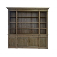 P1803-240 Dundee Français Luxe Provincial Antique Vintage Style Bois De Chêne Massif Petite Bibliothèque Bibliothèque En Bois Blanc Étagère