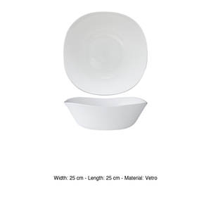 Parma Square Salad Bowl 25 × 25 cm White Glass Bormioli Rocco - Product Image 3