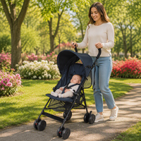 Poussette parapluie légère Brightbebe, cadre en alliage d'aluminium, capacité de charge de 20 kg, pliage compact pour les voyages, multi-positions pour bébé