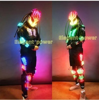 Costume de mascotte LED lumineux de haute qualité, armure colorée et lumineuse pour spectacle de talent, performance DJ, scène de danse, bar