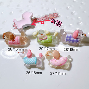 Fait à la main 3D résine Patch colle coque de téléphone bricolage vêtements pour enfants cheveux <span class=keywords><strong>teckel</strong></span> chien conception pour la décoration - Product Image 2