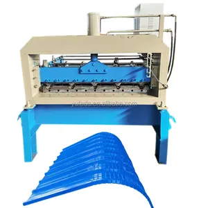 Metal roof panel edge automatic arching machine
