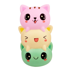 Pu Cat Stack Fidget Toy Soft <b>Squishy</b> Stress Relief Desk Decor For Kids 2 4 Years Unisex - Product Image 1