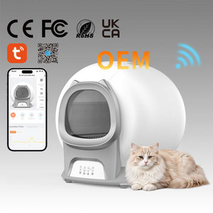 Smart Round Cat Litter Box 65L <b>Automatic</b> With App Control For Cats Plastic Material OEM - Product Image 1