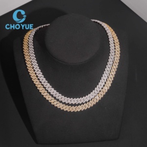ลดราคาพิเศษ สร้อยคอเงินแท้ S925 ขนาด 10 มม. แบบ Cuban Link 2 แถว ประดับเพชรโมอิสซาไนต์ สไตล์ฮิปฮอป เครื่องประดับคุณภาพสูง สร้อยคอผู้ชาย ผ่านการทดสอบเพชร GRA - Product Image 5