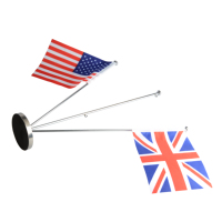 Support de drapeau télescopique en acier inoxydable, base de table, couleurs personnalisées, impression numérique, drapeaux non tissés, drapeaux promotionnels personnalisés