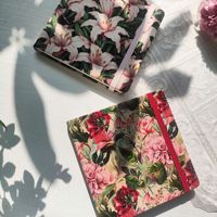 Carnet de croquis en coton pur imprimé, couverture en tissu, reliure cousue, fait main, portable, lignage fin, compact