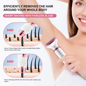 SOLIMPIA Rasoir électrique 5 en 1 pour femmes, rasoir électrique pour le corps, le visage, le nez, les jambes, rasoir électrique pour femmes avec écran LED - Product Image 4