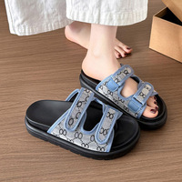 Chaussons ouverts pour femmes en toile, vente en gros directe d'usine, chaussures de plage d'extérieur, antidérapants pour femmes