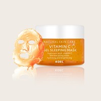 Masque de nuit hydratant, éclaircissant et anti-âge, à la vitamine C biologique, à l'aloe vera, à l'acide hyaluronique, sans cruauté, végan, pour tous types de peaux