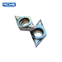 Plaquettes en carbure de tungstène personnalisées OEM avec revêtement PVD - Style DCGT070201-SKC - Garantie 3 ans - Forme losange - Rectifiées avec précision