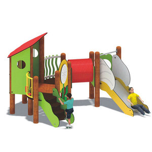 Moétrie utilisé garderie équipement de terrain de jeu coloré en bois en plein air structure de jeu pour jardin d'enfants - Product Image 5