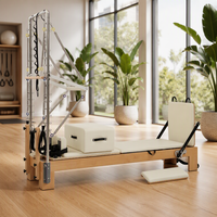 Reformer Pilates en érable blanc avec tour – Équipement de studio de Pilates et de yoga durable et portable pour la maison