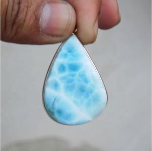925เงินสเตอริ่งอัญมณี Cabochon ธรรมชาติจี้อัญมณีเรียบ - Product Image 3