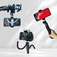 KAZHI Aluminium Opvouwbaar Mini Camera Statief Uitschuifbaar Flip Lock Draagbaar Flexibel Bureautelefoonhouder voor Video-opnames