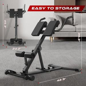ZYFIT Banc de musculation pour l'extension du dos, banc avec réglage double de l'angle et de la hauteur, banc d'exercice pour le dos pour la salle de sport à domicile - Product Image 2