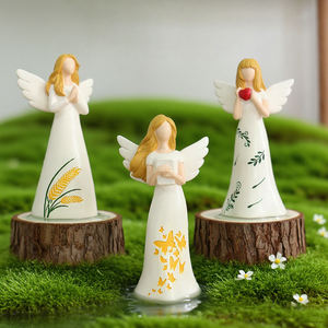 Figurine Bonheur Anges en Résine Sculpture Florale avec Jupe Fleur Ange de la <span class=keywords><strong>Liberté</strong></span> Figurines Sculptées Représentant l'Amour et la Paix - Product Image 4