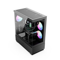 ABKO U30 BK Micro ATX Mid Tower Steel Gaming Case Pre-Installed Tempered Glass 3 RGB Fans Top 360mm Radiator Support USB 3.0
