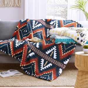 Manta de Sherpa bohemio de fábrica de China, manta de Navidad de tamaño King para invierno, manta gruesa de tiro <span class=keywords><strong>azteca</strong></span> bohemio, tamaño King - Product Image 3