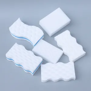 Hete Verkopende Fabriek Melamine Schuim Nano Op Maat Gemaakte Gum Absorberende Vloer Scrub Schone Witte Magische Spons