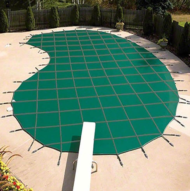 Custom Pvc Tarpaulin Fabric Hard Mesh Easy Assembling Outdoor Safety Green Winter Pool Cover for Above Ground Swimming Pool