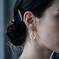 Pendientes de Perlas de Agua Dulce Chapados en Oro de 18K para Mujer, Estilo Barroco, Geométricos Irregulares, para Uso Diario y Fiestas, Venta al Por Mayor, OEM, Personalizados