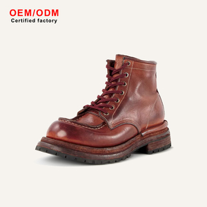 OEM Custom Handmade Men's Formal Desert Boots Waterproof Goodyear Welted Leather Boots New Cowhide Lining <b>Ankle</b> Soft Washed - Product Image 1