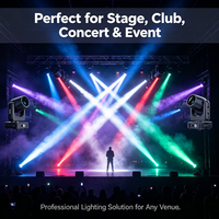 Mini projecteur à tête mobile 230W avec anneau d'ouverture LED RGB, 14 couleurs, 14 gobos, prismes 8+16+24 pour éclairage de scène