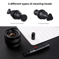 Brosse professionnelle pour le nettoyage des lentilles avec brosse douce tête en carbone double face pour le nettoyage des empreintes digitales des lunettes de lentilles optiques
