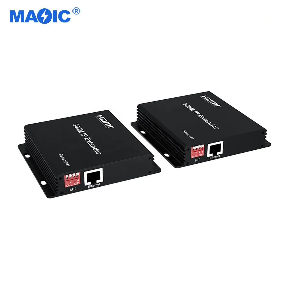 Audio Video Equipment Custom Logo HDMI Transmitter and Receiver 1080P HDMI IP Extender 300M HDMI Extender Over Ethernet