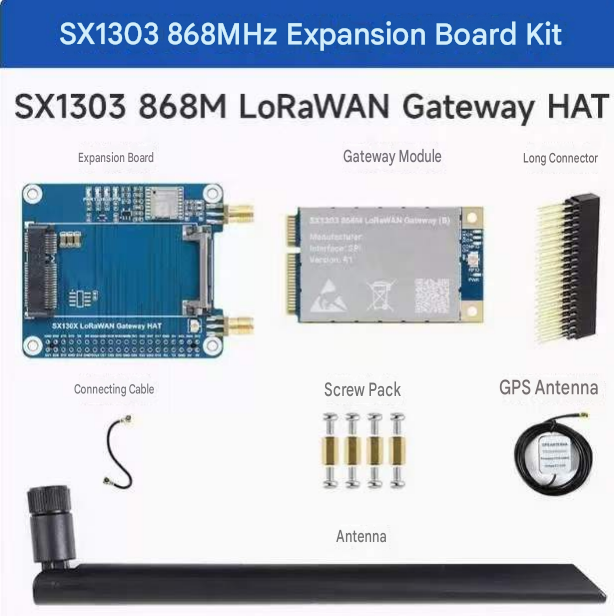Raspberry Pi LoRaWAN Module SX1302/1303 Gateway Module Expansion Board 868M