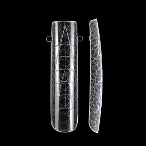 Gelsky 120 Pcs Xl Square Plastic Nail Form Dul Form Nail Art Extension Mold 3D Snake Effect Dual Form