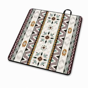 Tribal Print Waterproof Foldable Outdoor Picnic <b>Blanket</b> <b>Extra</b> <b>Large</b> Portable Camping Beach Mat with Handle OEM Factory - Product Image 3