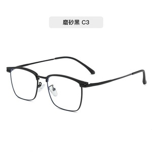 Monturas de Gafas Rectangulares Semi-Rimless con Lentes de Resina Anti Luz Azul, Ligeras, Unisex, Media Montura 2025 - Product Image 3