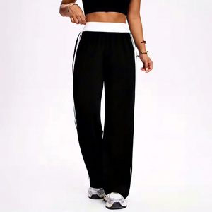 Pantalon long personnalisé et élégant pour femme grande taille, 100 % coton, respirant, confortable, coupe ajustée, cordon de serrage, séchage rapide - Product Image 1