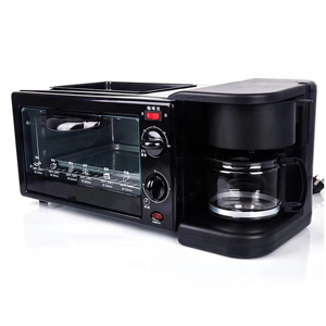 En stock : Appareil multifonctionnel électrique 3-en-1 grande capacité 9L pour petit-déjeuner, machine à café et four à pizza avec couvercles intégrés - Product Image 5