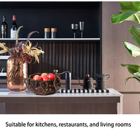 SN-206 Tafeldecoratie Fruit Schaal Lichtgrijs Ronde Lederen Schaal Modern Minimalistisch Bureaublad Woonkamer Decoratie Fruitkom