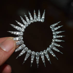 Anello E530 in oro bianco con diamanti, taglio baguette affusolato, colore D naturale, gioielli di lusso da donna per feste - Product Image 4