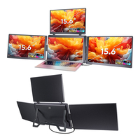 Moniteur portable à trois écrans S888 disponible en OEM/ODM pour MacBook Pro M1 M2 M3 M4 et ordinateurs portables Windows avec écran de 15,6 pouces