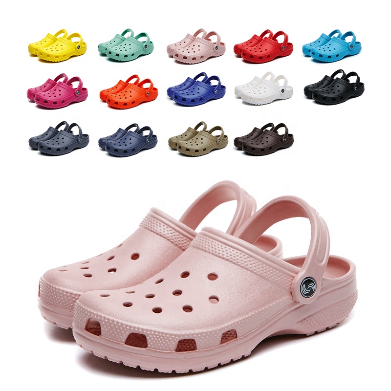 Новейшая модель; Милые тапочки для женщин; Сандалии на плоской подошве без застежки; Милые классические женские сандалии с кроксом для сада