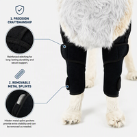 Attelle carpienne bilatérale respirante en néoprène pour chien avec éclisses métalliques amovibles, support articulaire pour pattes avant pour chiens en convalescence S/M/L/XL