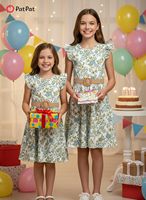 Robe trapèze vintage bohème à imprimé floral pour filles, avec manches à volants, tissu doux et respirant et ceinture tressée