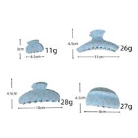 Nouvelle Pince à Cheveux Latérale Haut de Gamme Style Petite Fille Française, Bleu Lait Rayé à Franges, pour Chignon Torsadé