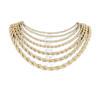 Collier chaîne torsadée en laiton plaqué or 14 carats JXX tendance, plusieurs tailles, style hip-hop punk, bijoux pour homme, cadeau d'anniversaire