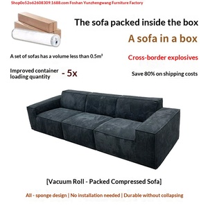 Sofá Modular Combinable Minimalista Italiano Transfronterizo de Corduroy Estilo Bloque, Diseño Móvil, Popular en Línea - Product Image 2