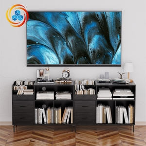 Large Capacity Vinyl Record Storage Cabinet Turntable Stand with Drawers Divided Shelves Multi-Storage Record <b>Player</b> Console - Product Image 2