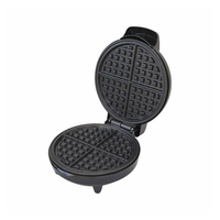 Gaufrier électrique 1200W en plastique avec revêtement antiadhésif, plaques fixes de 20 cm, pour snacks, avec protection anti-surchauffe et poignée froide au toucher, usage domestique