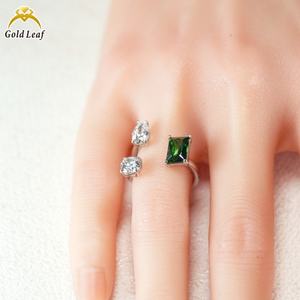 Anillo de Joyería Goldleaf, Plata de Ley 925, Esmeralda Cultivada en Laboratorio D VVS para Mujer, Anillo de Moissanita - Product Image 3